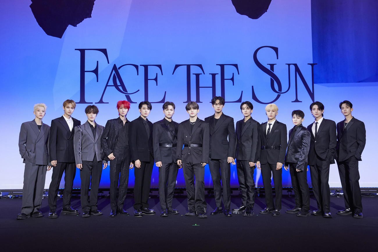 4枚目のフルアルバム「Face the Sun」のオンライングローバル記者会見を行った、SEVENTEEN（C）PLEDIS Entertainment