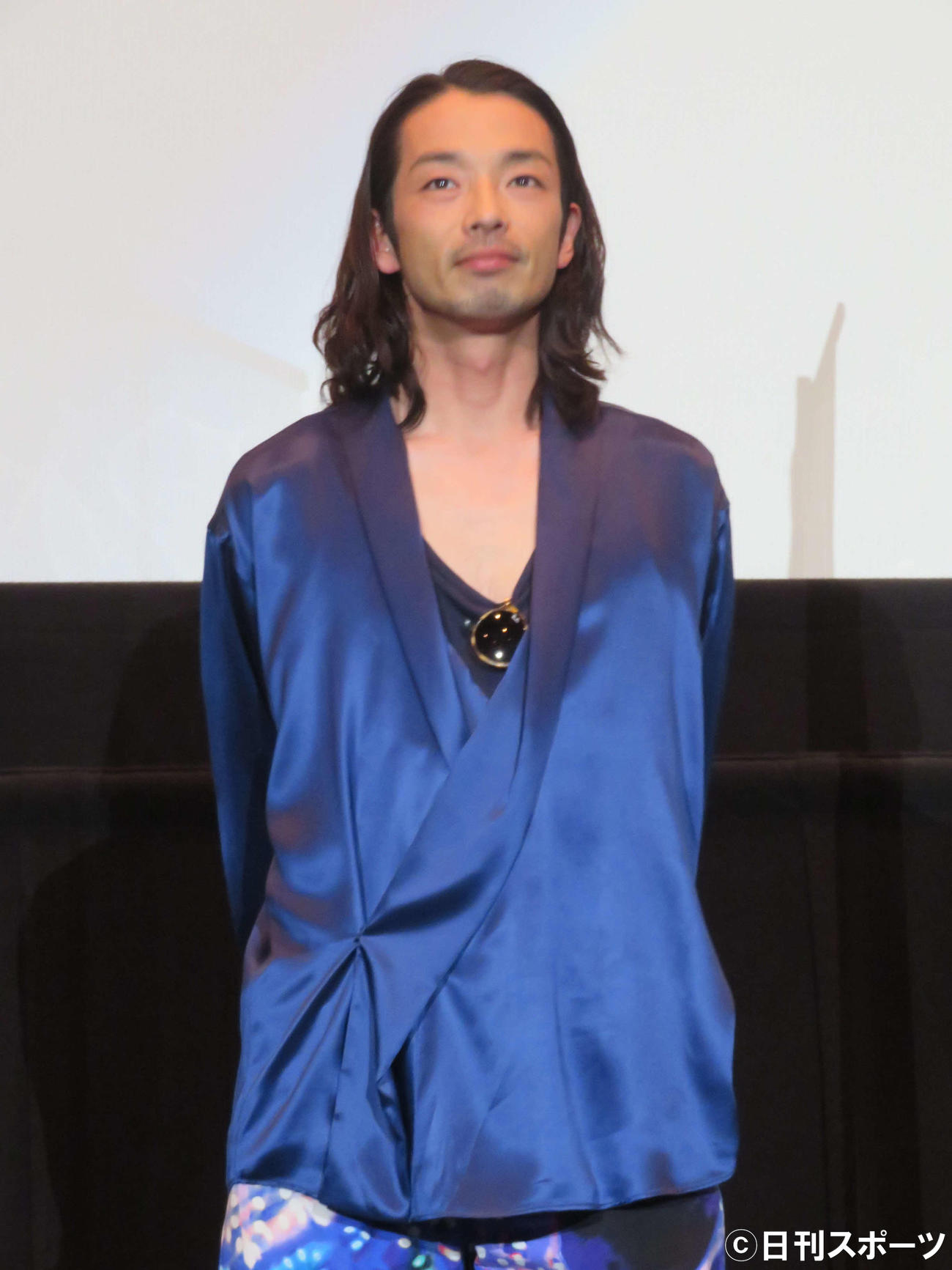 「犬王」初日舞台あいさつに登壇した森山未來（撮影・村上幸将）