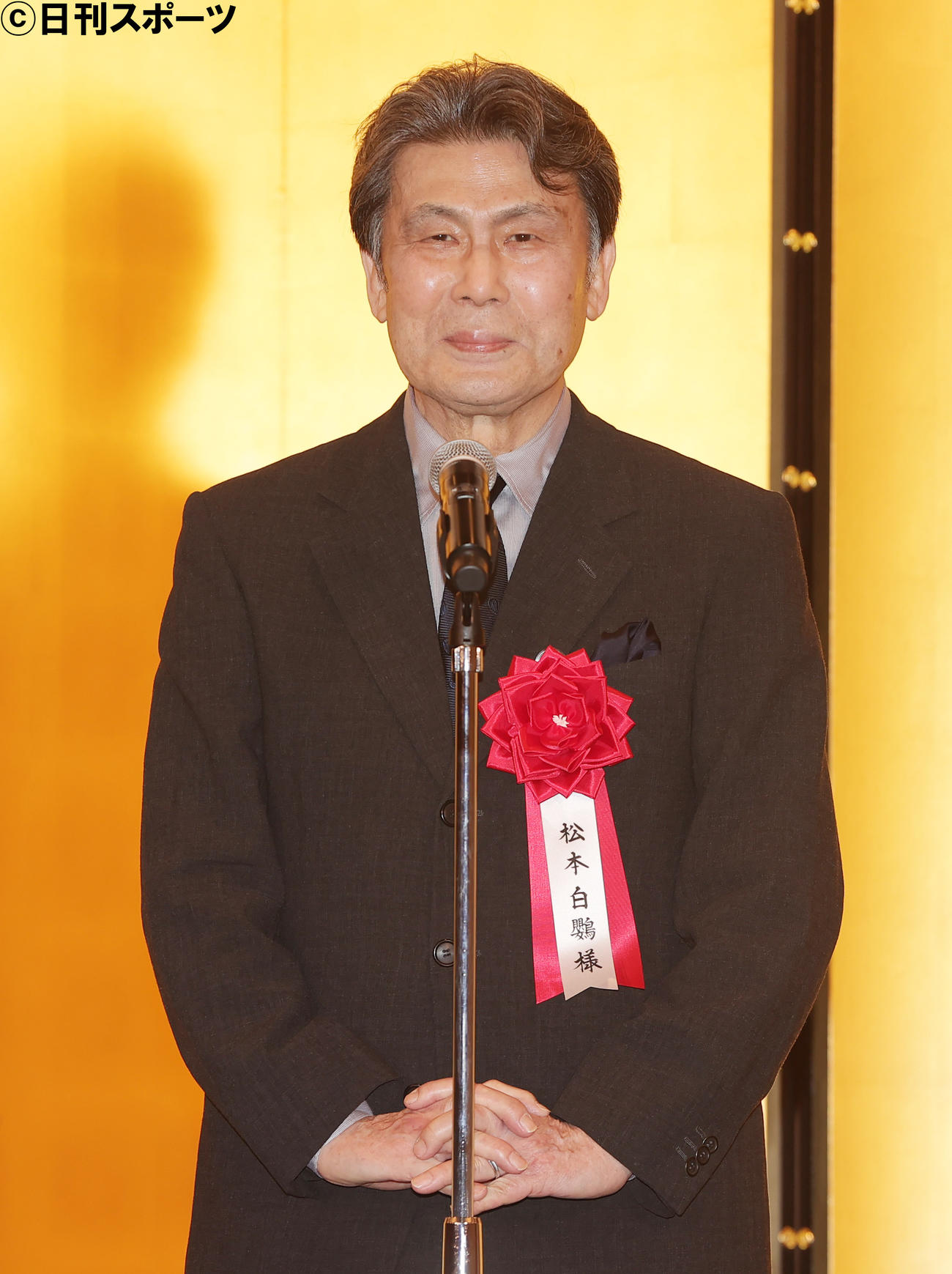 菊田一夫演劇賞で特別賞を受賞した松本白鸚（撮影・野上伸悟）