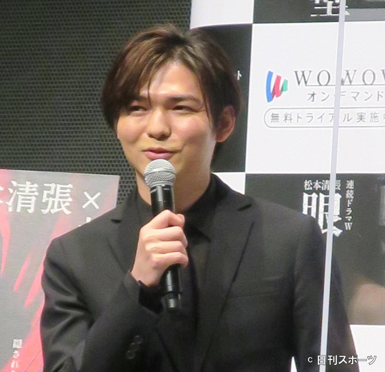 WOWOW連続ドラマW「松本清張　眼の壁」完成報告会で見どころを語る薮宏太
