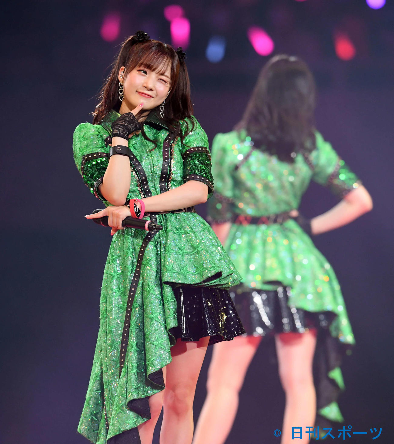 可愛らしい表情でファンを魅了するJuice＝Juiceの稲場愛香（撮影・たえ見朱実）