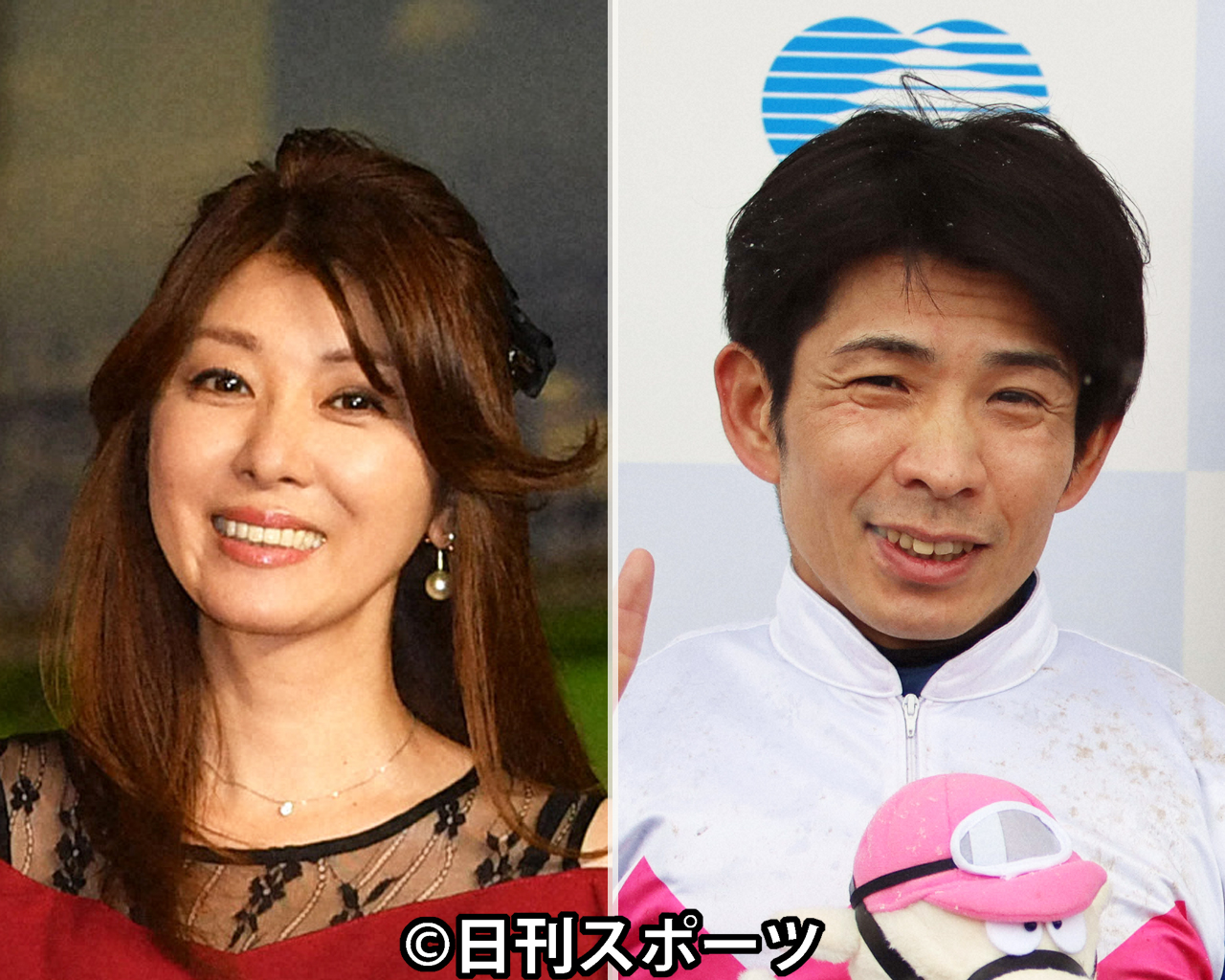 矢部美穂（左）と山林堂信彦騎手