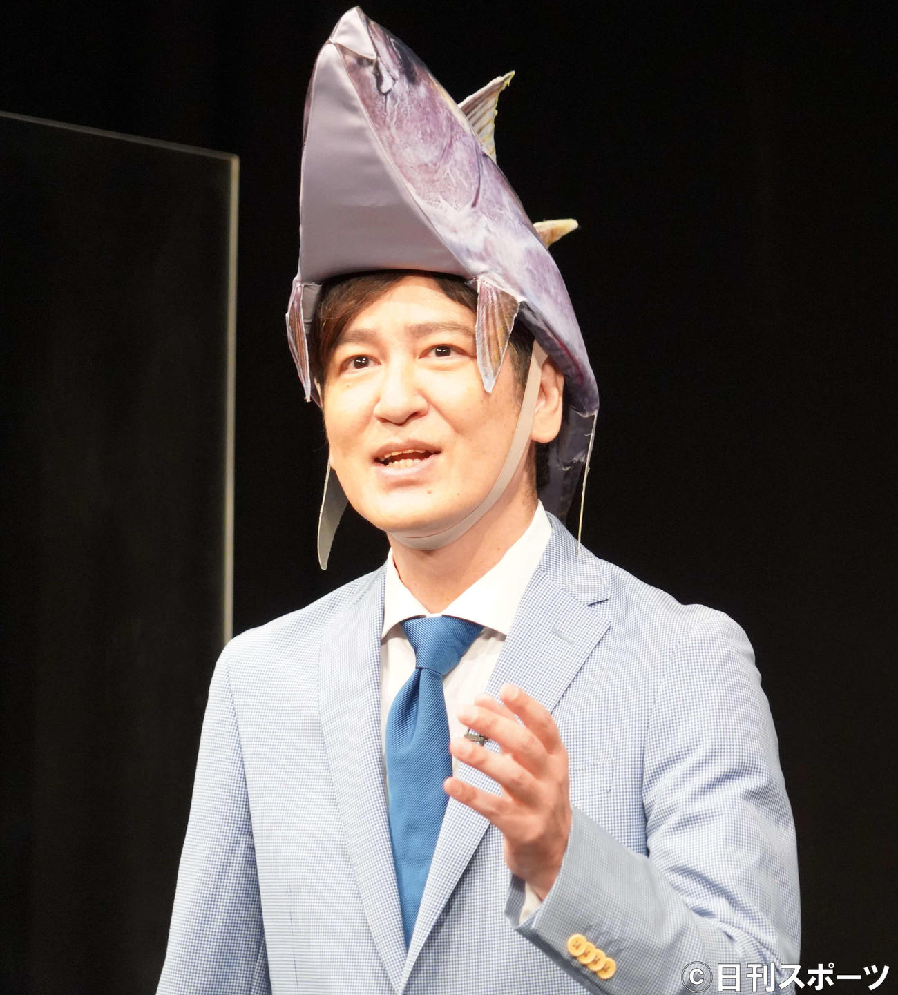 「遊ぼう！海のエコラベル」キャンペーン記者発表会に出席したお笑いコンビ、ココリコ田中直樹（撮影・佐藤成）