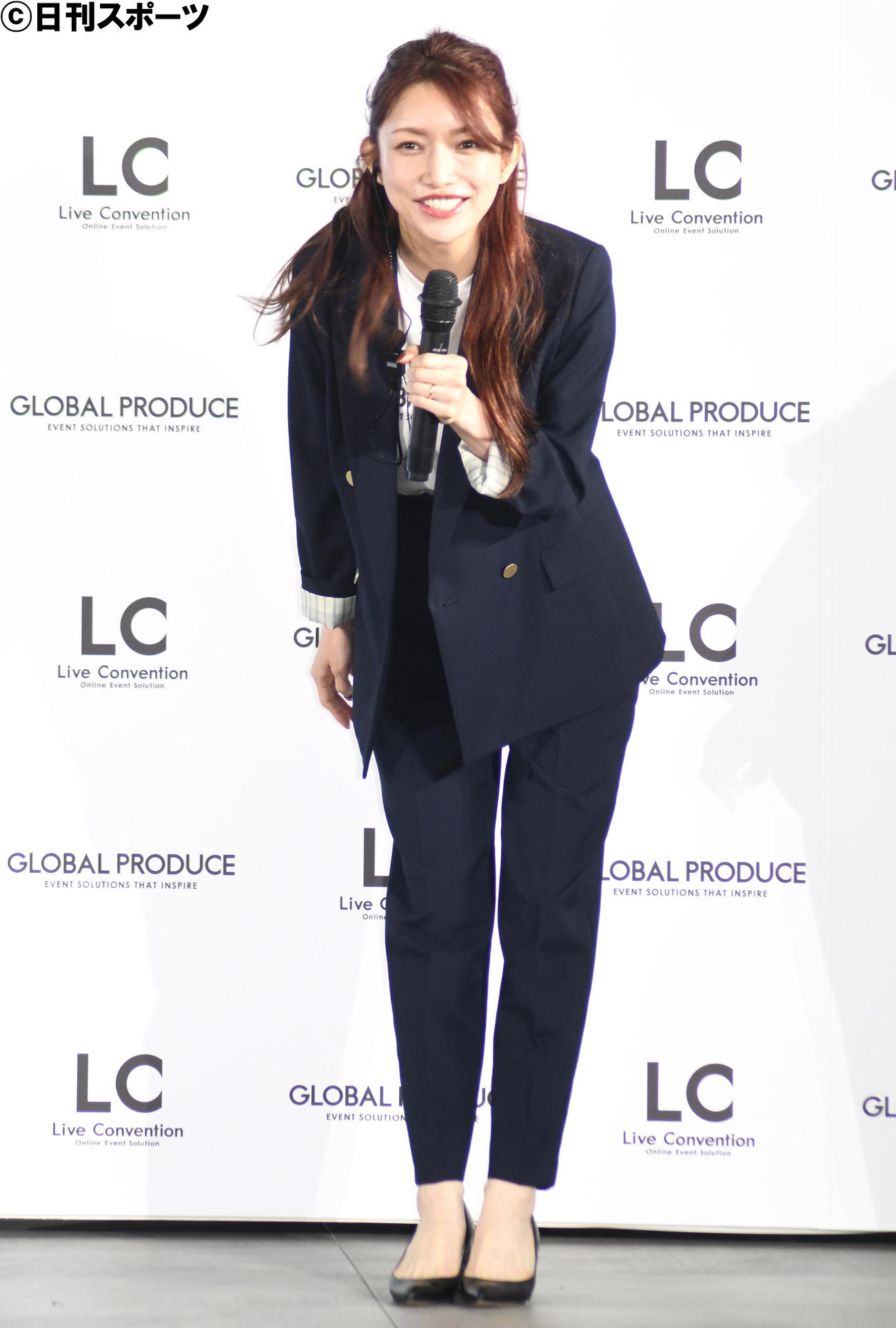 「グローバルプロデュース×後藤真希　イベントプロデュース企画」PR発表会にパンツスーツ姿で登場した後藤真希（撮影・大友陽平）