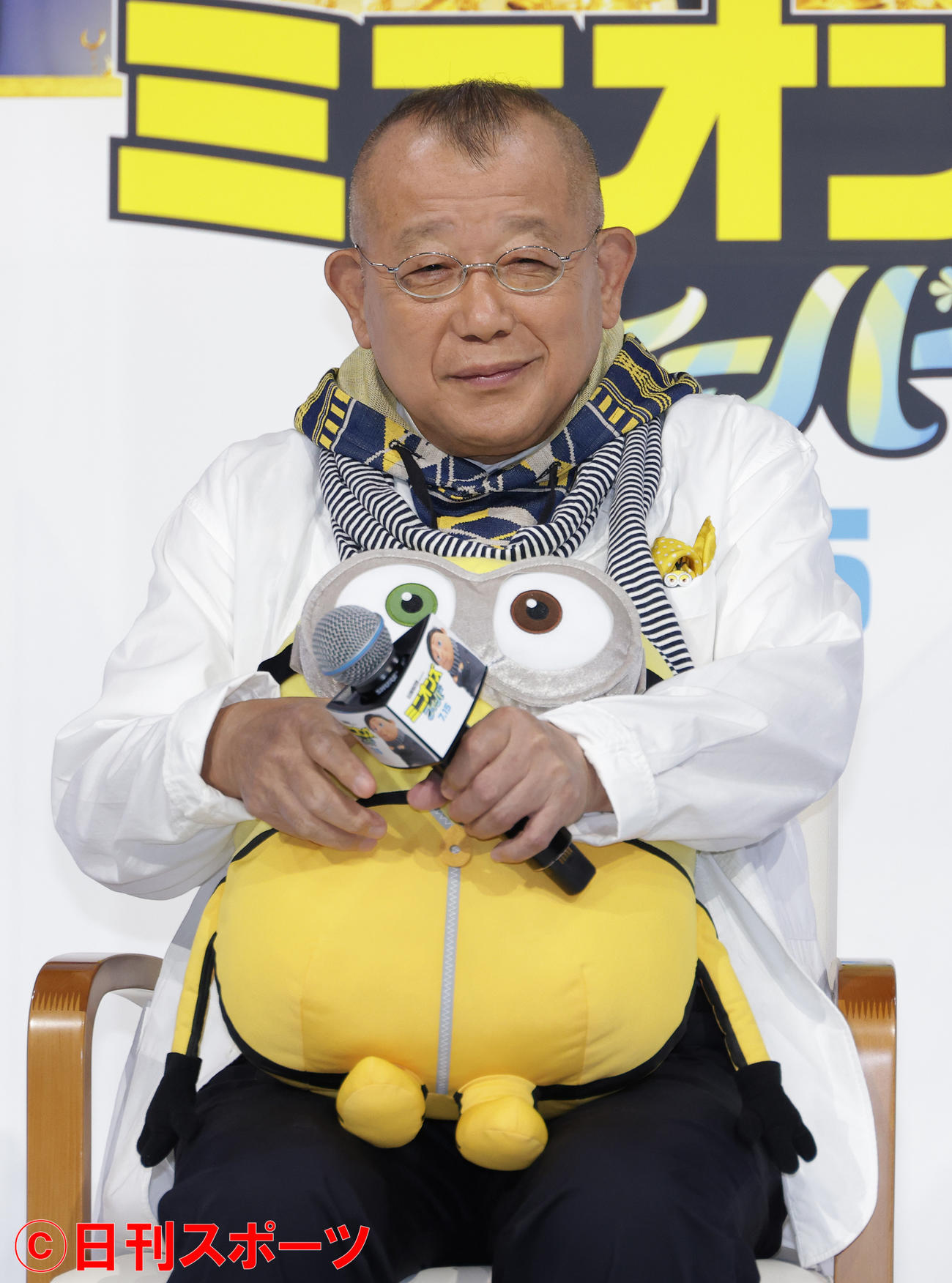 映画「ミニオンズ　フィーバー」日本語吹き替え版完成会見を行った笑福亭鶴瓶（撮影・中島郁夫）