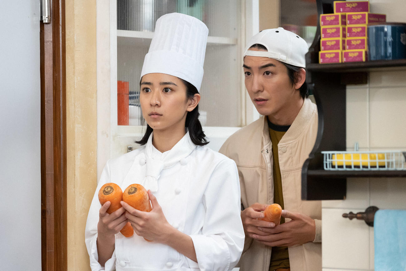 朝ドラ「ちむどんどん」より。主人公・比嘉暢子（黒島結菜）と幼なじみの砂川智（前田公輝）（C）NHK