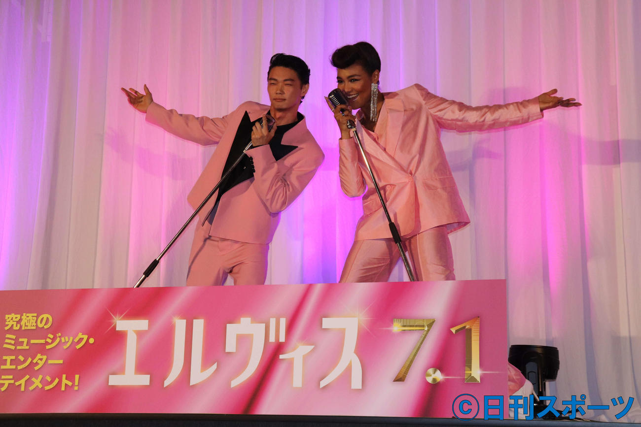 映画「エルヴィス」ジャパンプレミアに出席した、笠松将とCrystal Kay（撮影・加藤理沙）