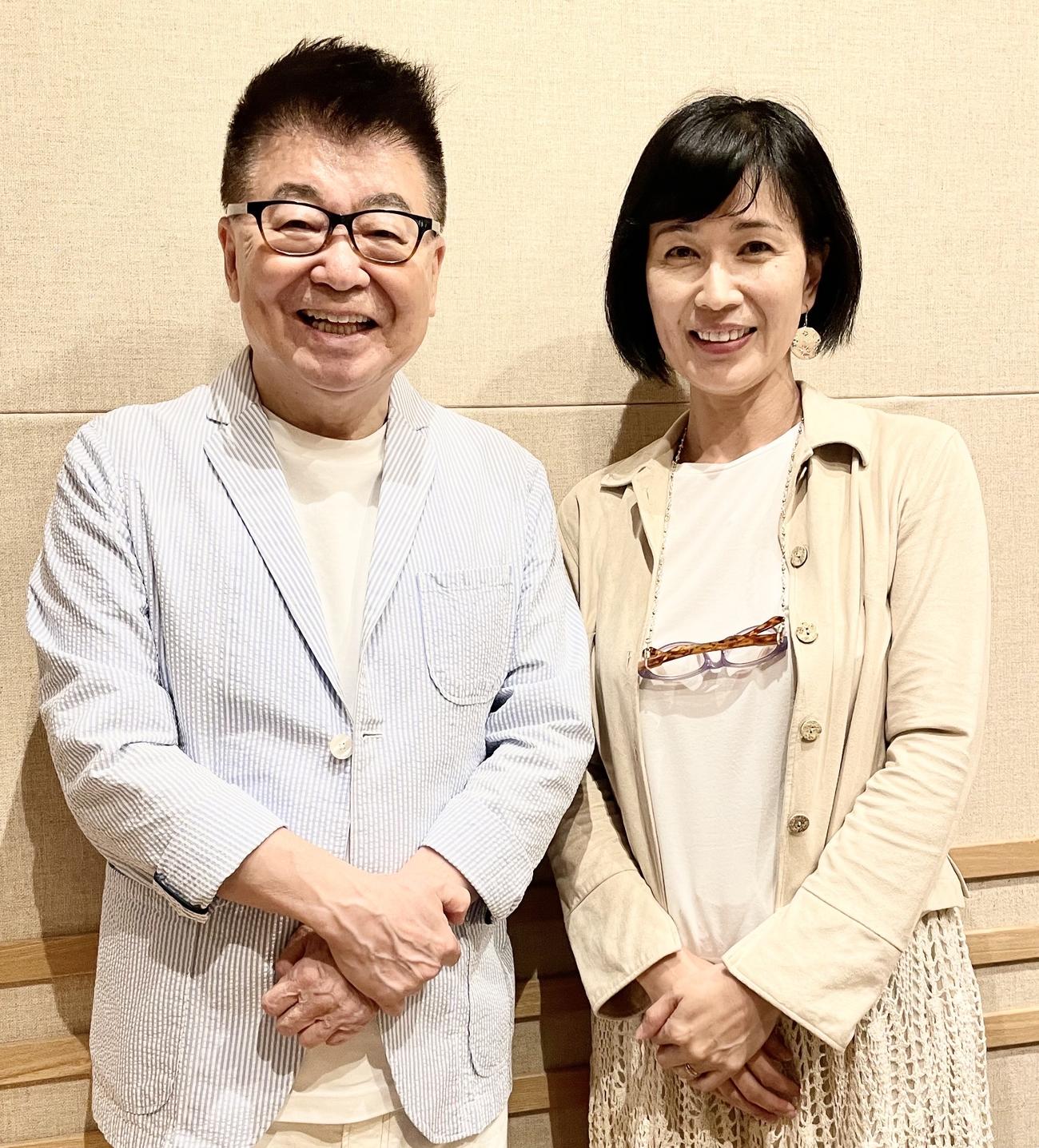 生島ヒロシ（左）と清水美沙