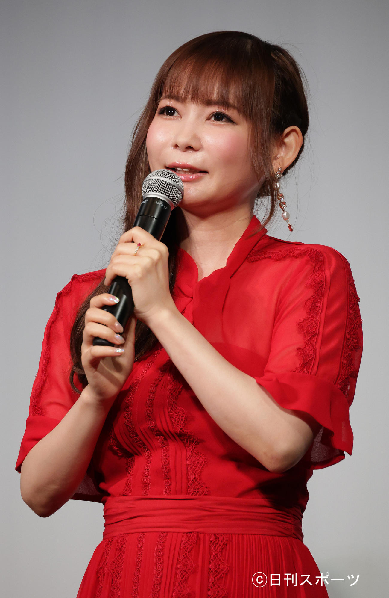 写真集の発売お渡し会を前に会見を行った中川翔子（撮影・中島郁夫）