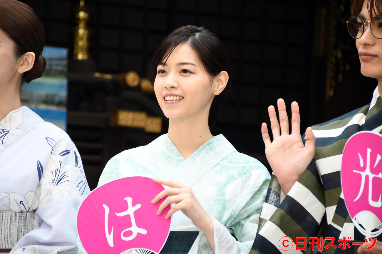 映画「恋は光」公開直前大ヒット祈願イベントに浴衣姿で登場した西野七瀬（撮影・大友陽平）