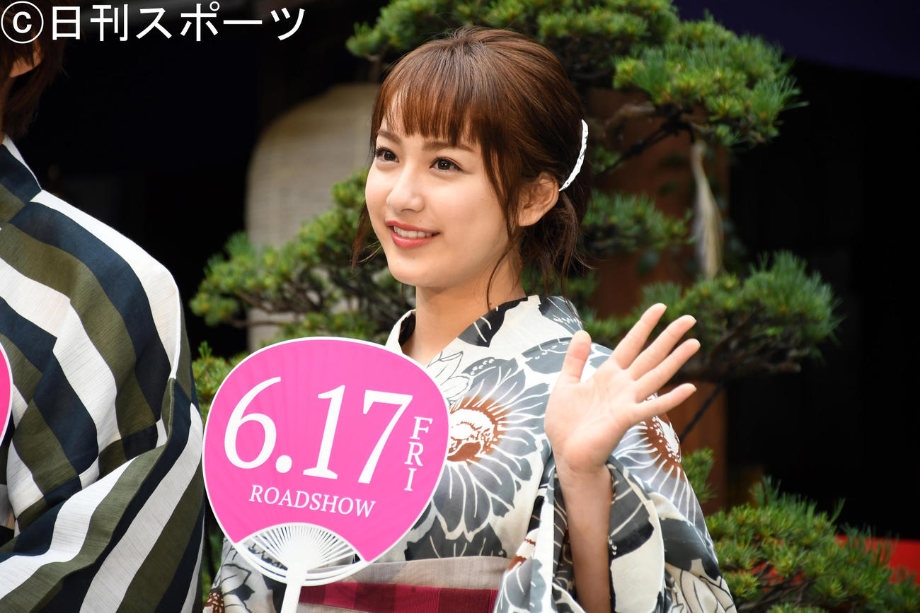映画「恋は光」公開直前大ヒット祈願イベントに浴衣姿で登場した平祐奈（撮影・大友陽平）