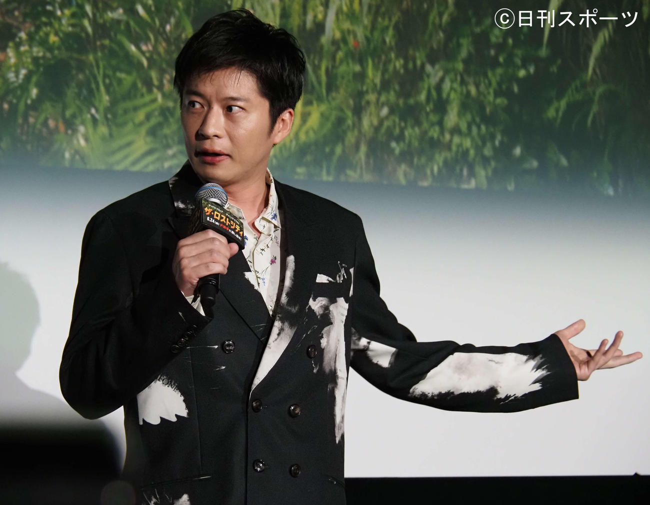 映画「ザ・ロストシティ」日本語吹き替え版完成披露イベントに出席した田中圭（撮影・遠藤尚子）