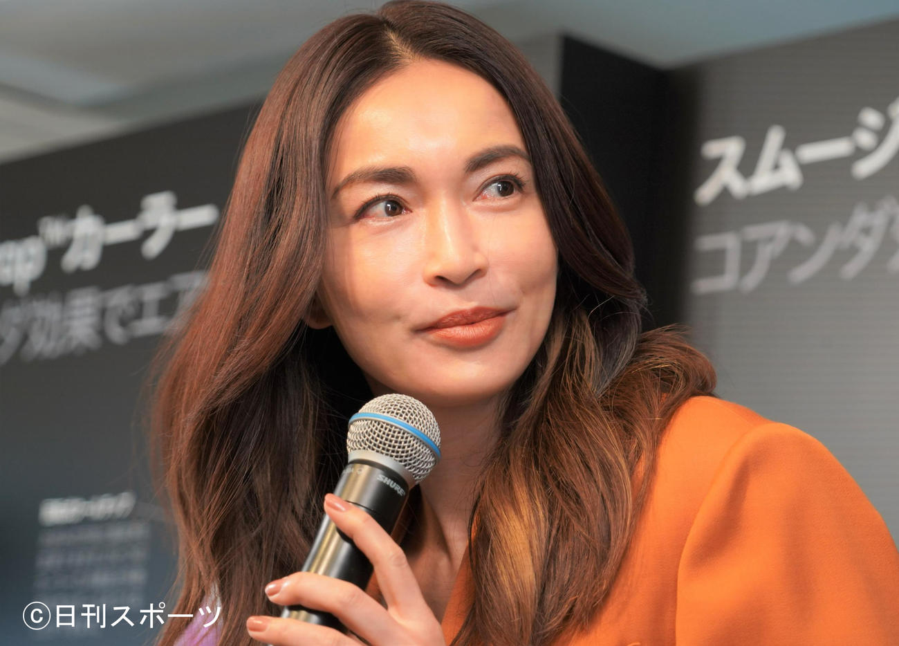 ダイソンのポップアップスペースオープン記念イベントに出席した長谷川京子（撮影・佐藤成）