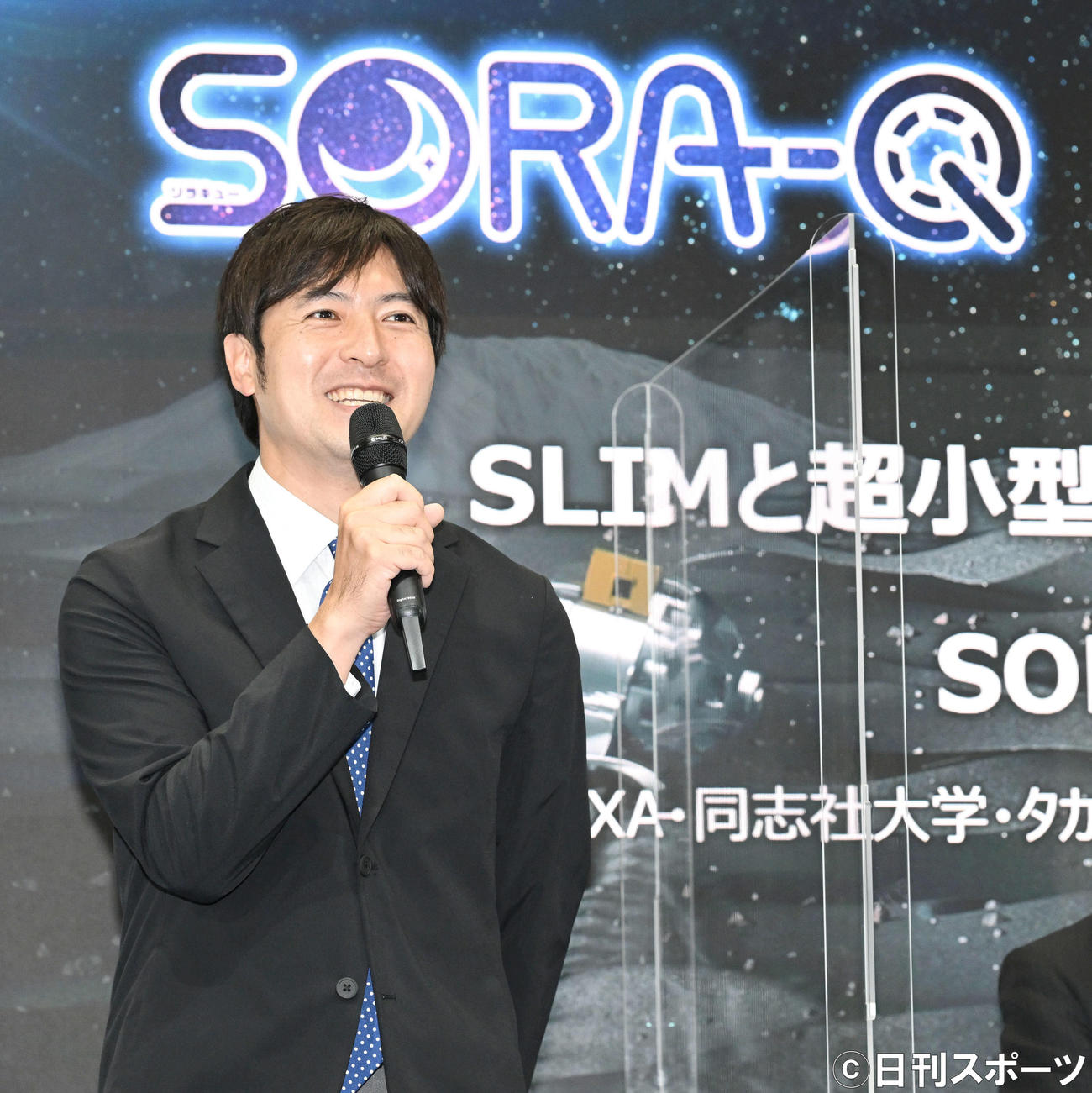 「SORA－Q」一般向け初公開、及びトークイベントで話す桝太一氏（撮影・滝沢徹郎）