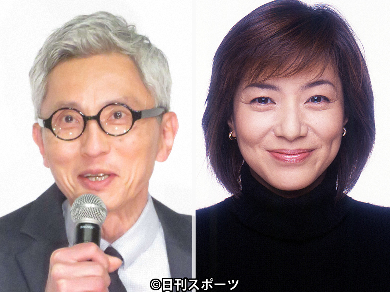 松重豊（左）と八木亜希子　