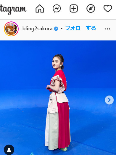 井上咲楽「1着目・6／15　思考ガチャ・NHK」の衣装（井上のインスタグラムより）