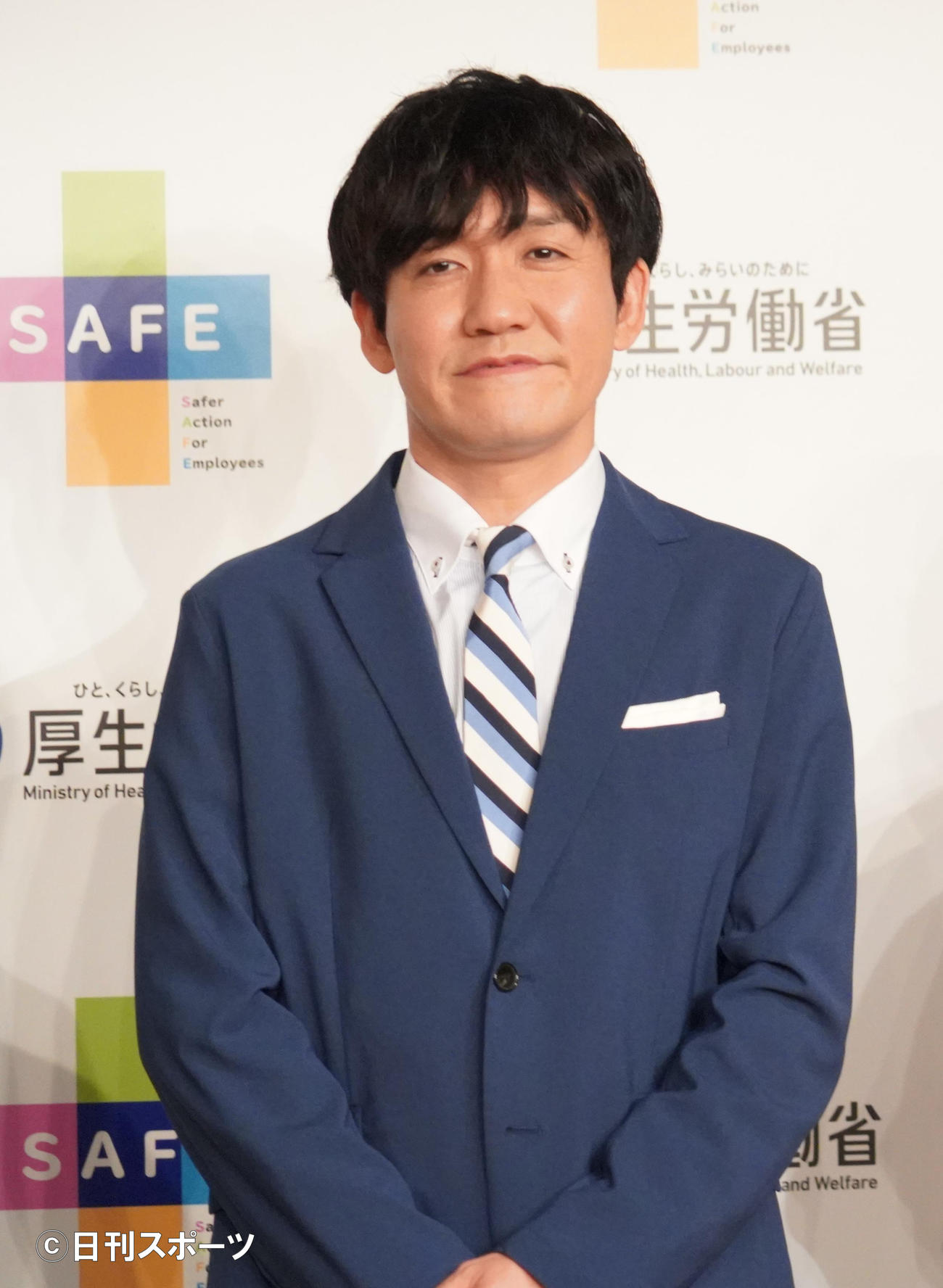 「従業員の幸せのためのSAFEコンソーシアム設立発表会」に出席したお笑いコンビ、タイムマシーン3号の山本浩司（撮影・佐藤成）