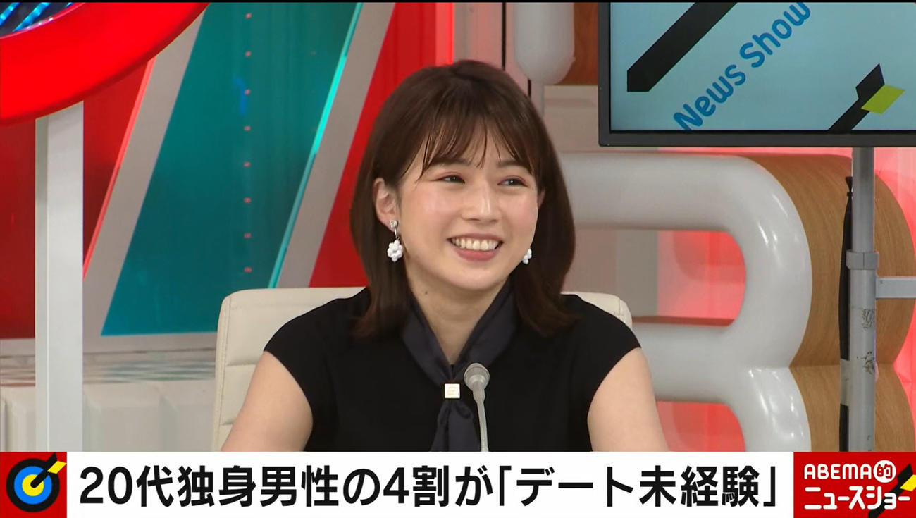 ABEMA「ABEMA的ニュースショー」進行を務めたテレビ朝日・田中萌アナウンサー
