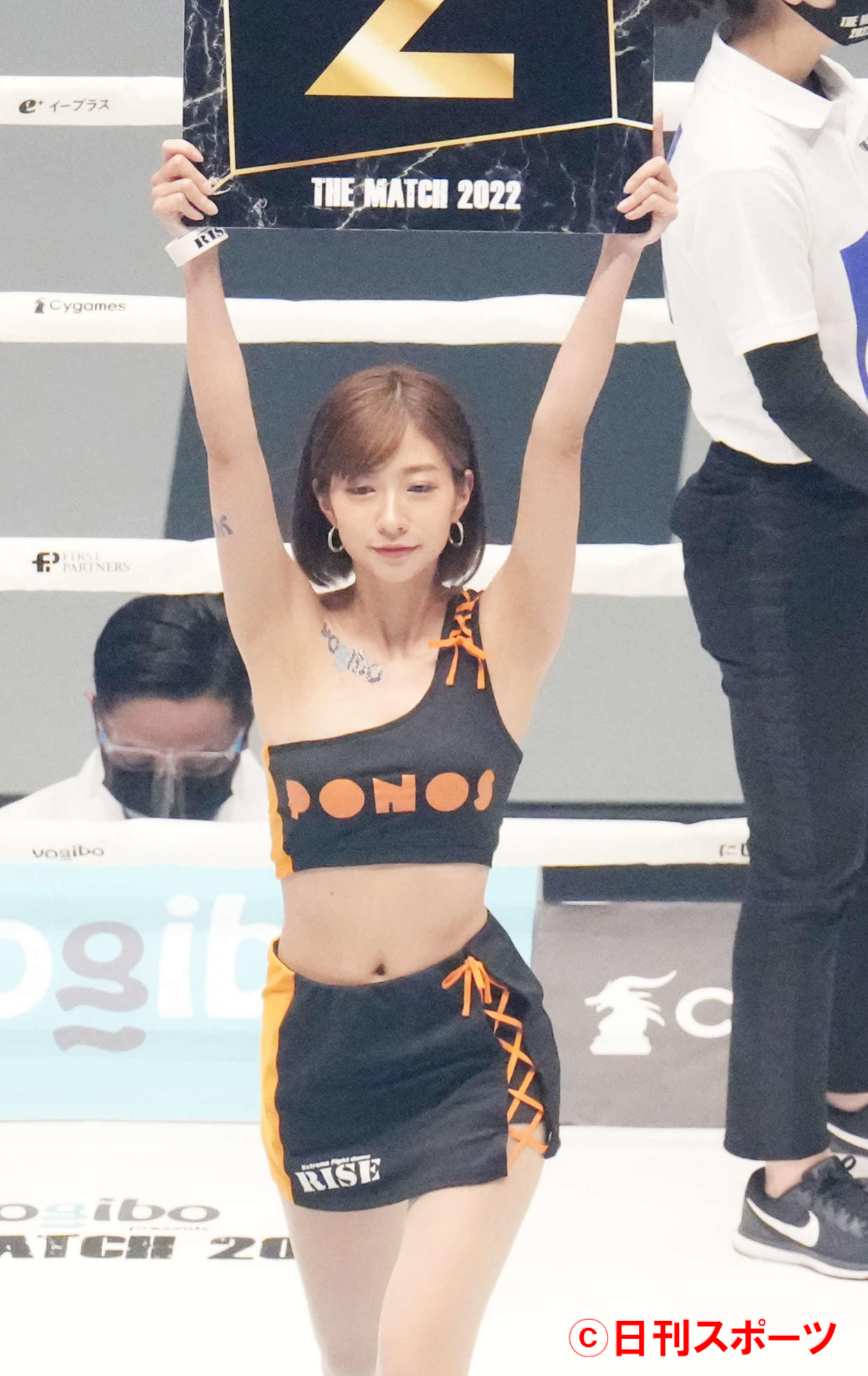 「THE MATCH」のラウンドガールを務める大貫彩香（2022年6月19日撮影）