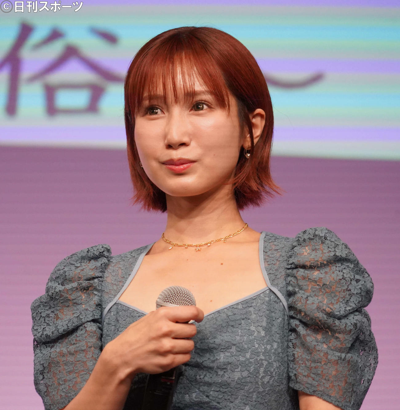 CSチャンネル「映画・チャンネルNECO」のドラマ「桃色探訪～伝説の風俗」のイベントに出席した小島みなみ（撮影・佐藤成）