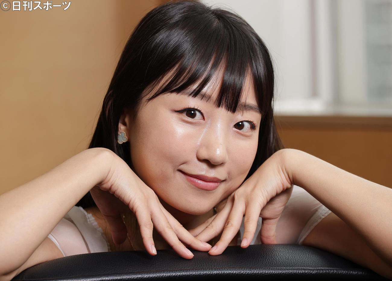 あどけない表情が魅力的なピョ・ウンジ（撮影・中島郁夫）