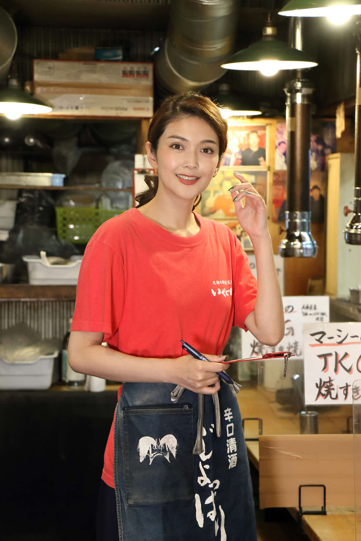 初舞台「赤羽焼肉劇場」で初主演に挑戦する田中道子。焼き肉店で働く高倉マチコを演じる