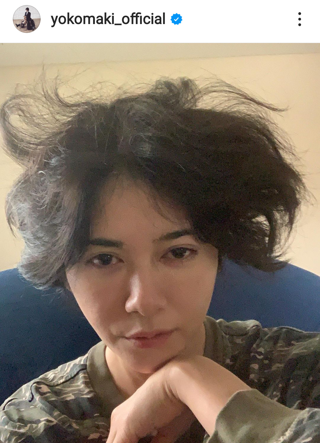 真木よう子がインスタで公開した“芸術的寝ぐせ”