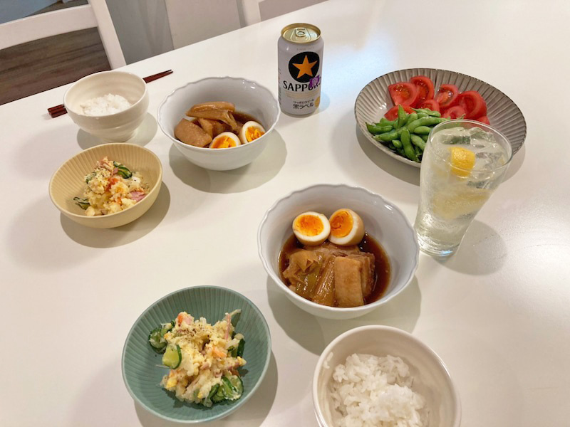 中田が絶賛した川島の手料理（「私たち結婚しました」オフィシャルブログより）