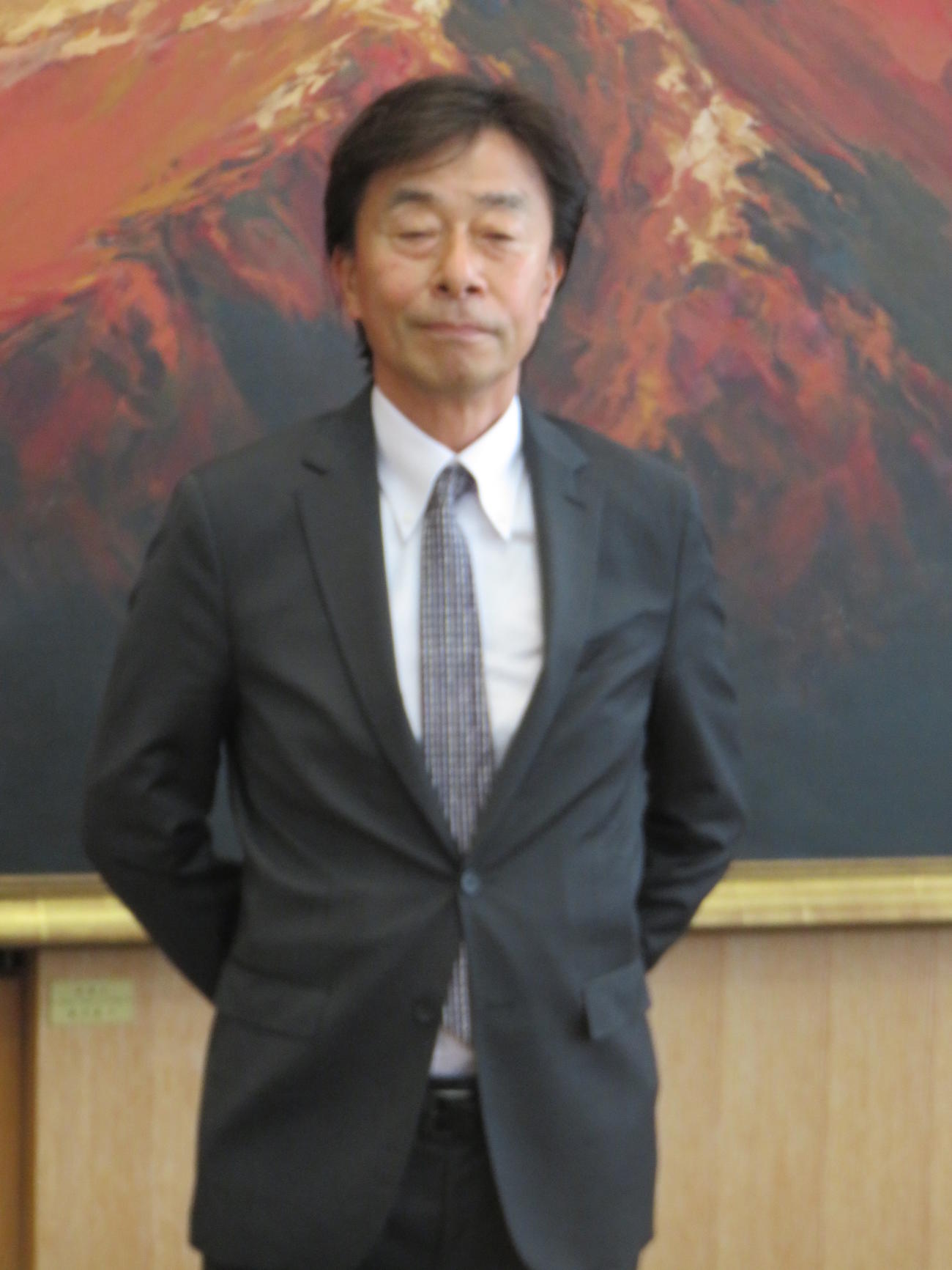 就任後初の会見を行った港浩一フジテレビ社長