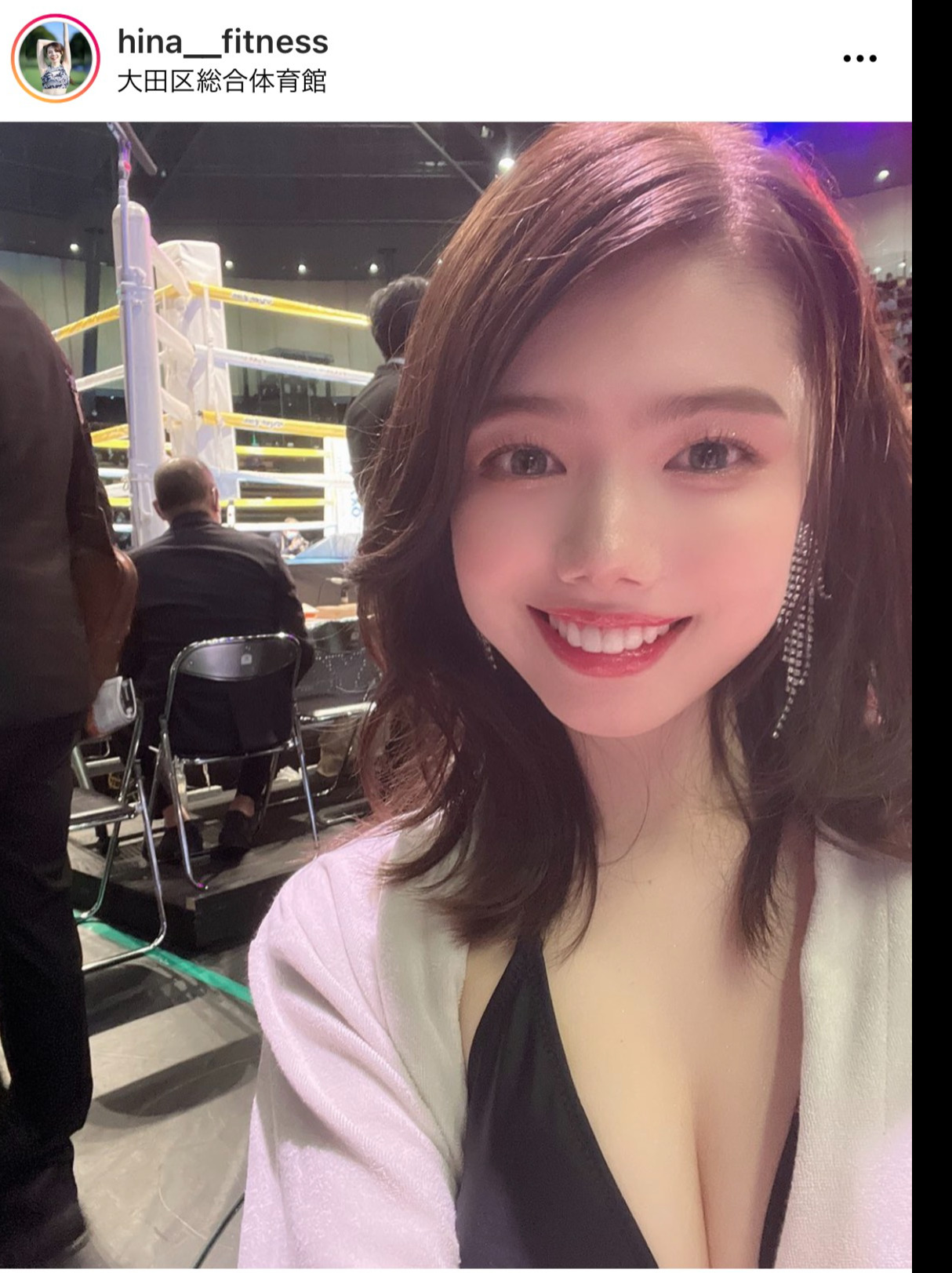 ラウンドガールを務めた波田妃奈のインスタグラムより