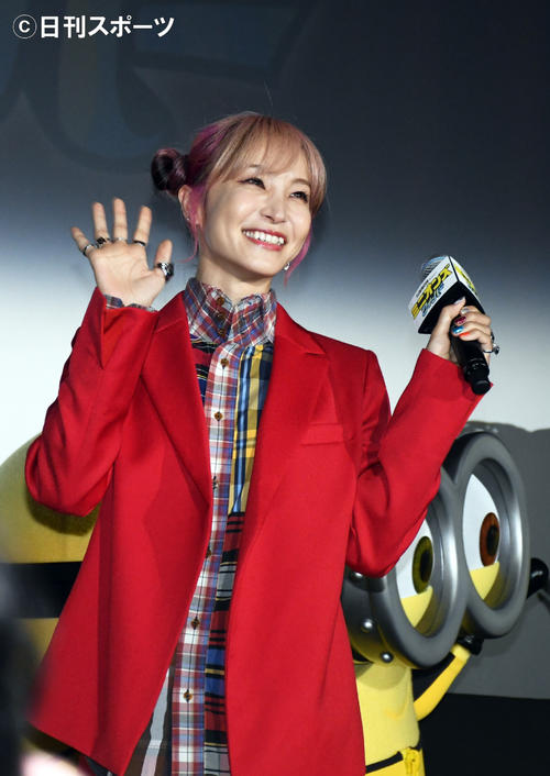 映画「ミニオンズフィーバー」初日舞台あいさつに出席したLiSA（撮影・大友陽平）