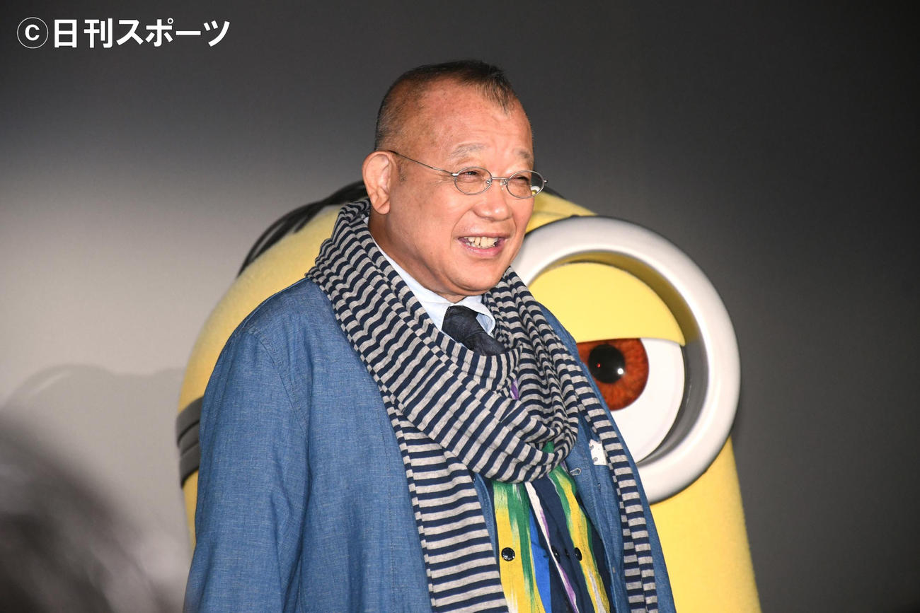 映画「ミニオンズフィーバー」初日舞台あいさつに出席した笑福亭鶴瓶（撮影・大友陽平）