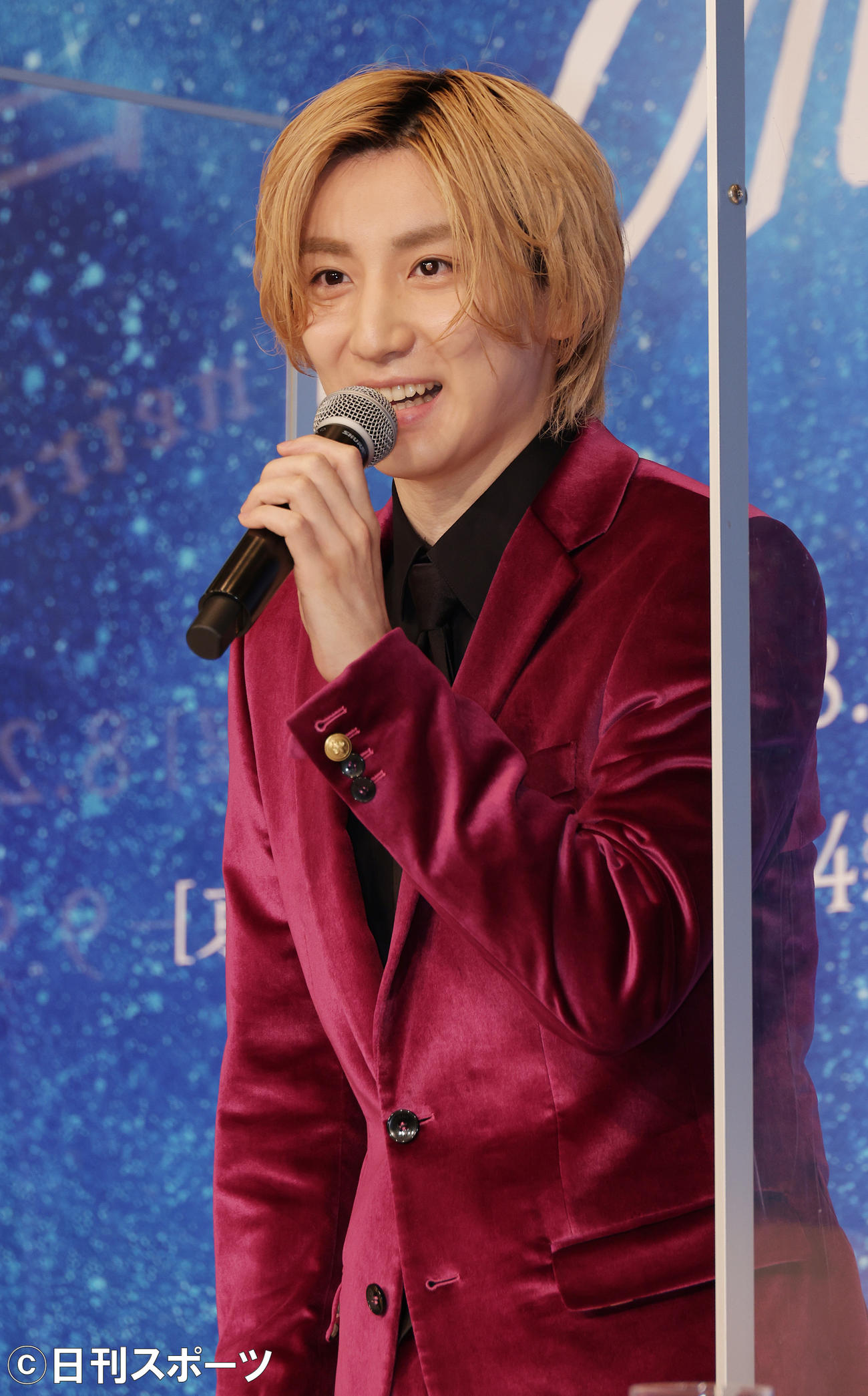 ミュージカル「流星の音色」製作発表会見を行った京本大我（撮影・中島郁夫）