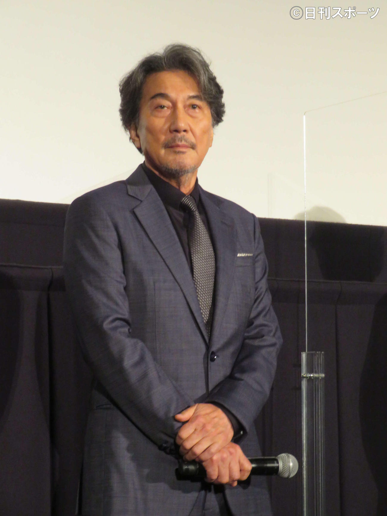 映画「峠　最後のサムライ」公開後舞台あいさつに登壇した役所広司（撮影・村上幸将）