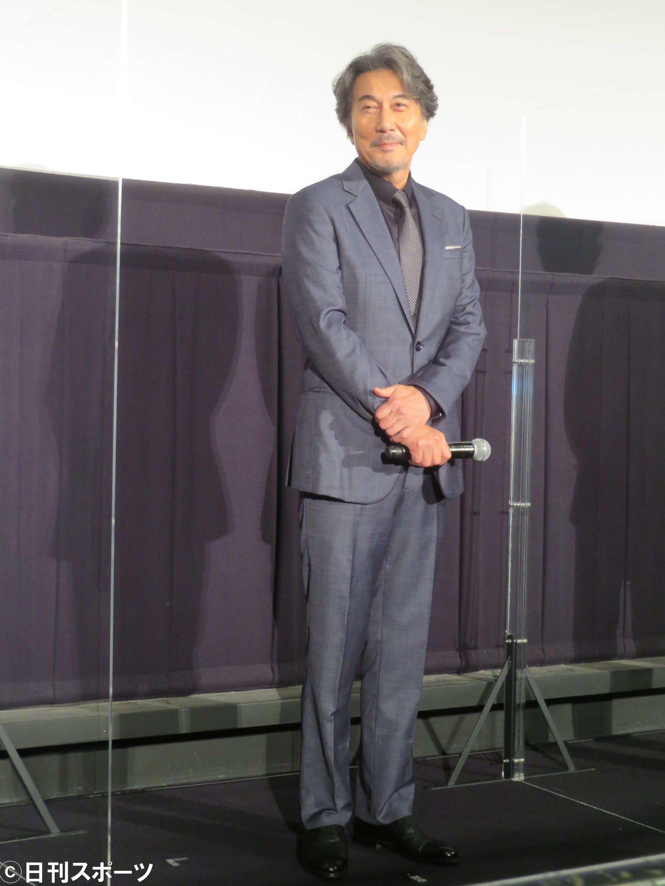 映画「峠　最後のサムライ」公開後舞台あいさつに登壇した役所広司（撮影・村上幸将）