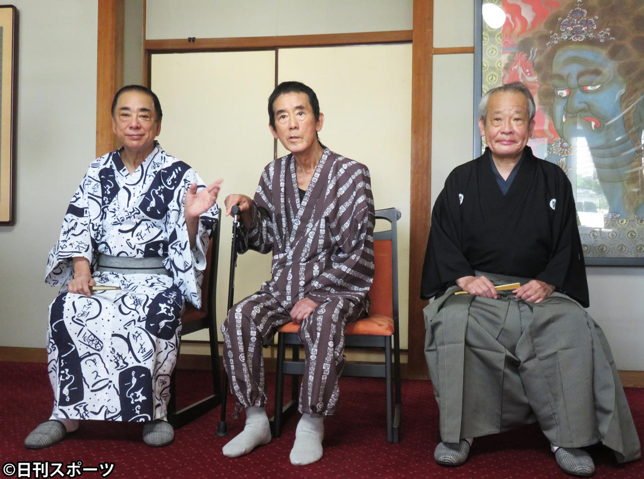 三遊まつりに出席した三遊亭円楽（中）三遊亭好楽（左）三遊亭圓橘