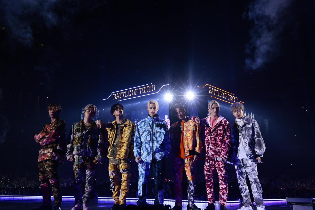 「BATTLE OF TOKYO TIME 4 Jr．EXILE」のBALLISTIK BOYZ。左から砂田将宏、奥田力也、日高竜太、海沼流星、深堀未来、松井利樹、加納嘉将