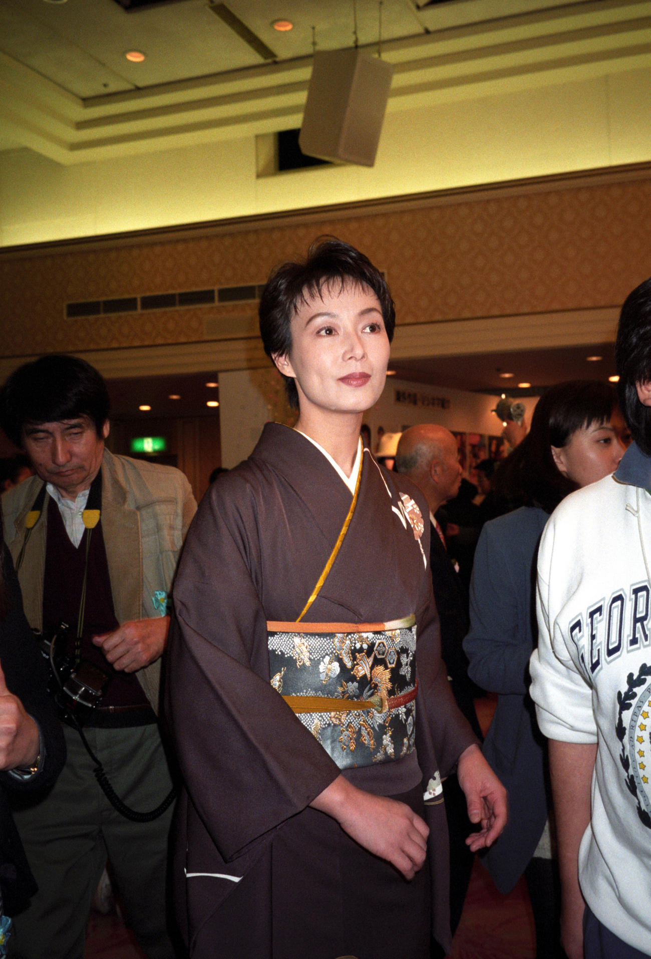 東映新春パーティー　セミロングだった髪を大胆にカットした島田陽子さん（1996年1月撮影）