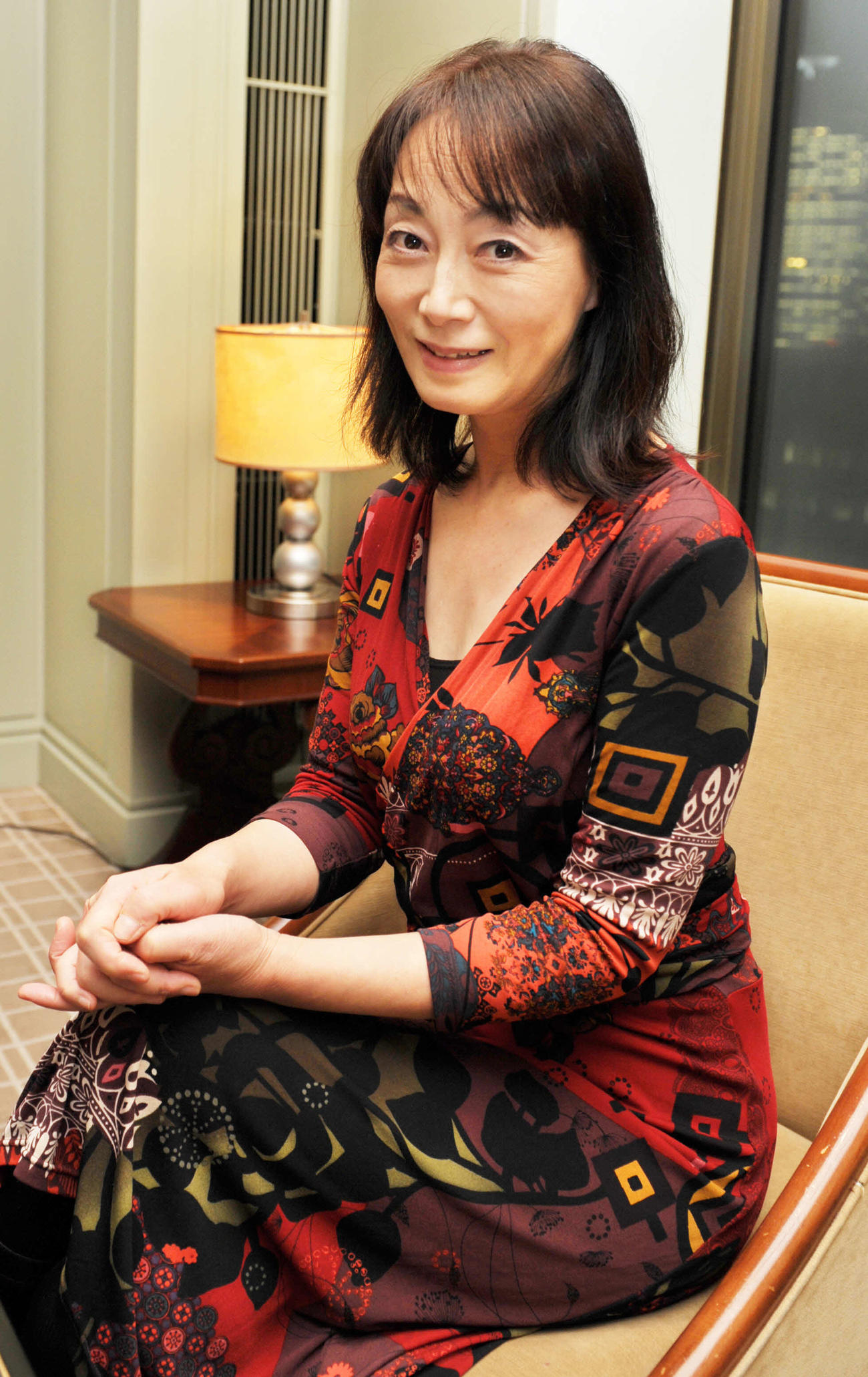 インタビューを受ける島田陽子さん（2010年1月撮影）