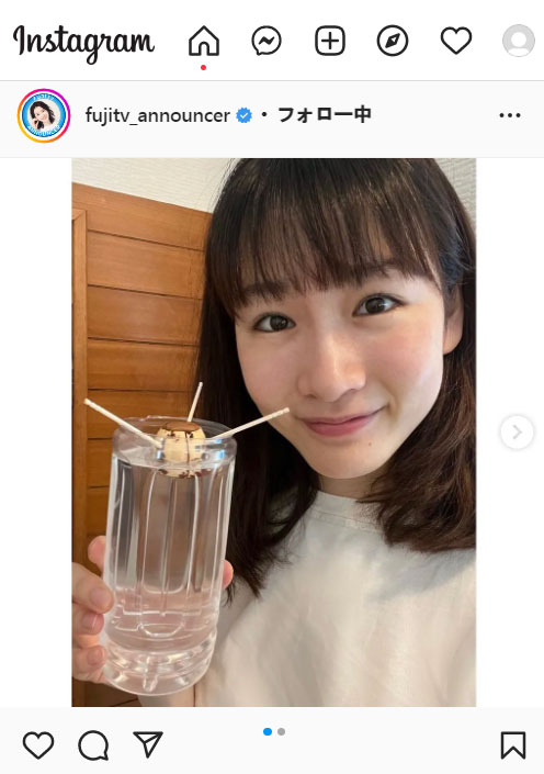 岸本理沙アナウンサーのインスタグラム