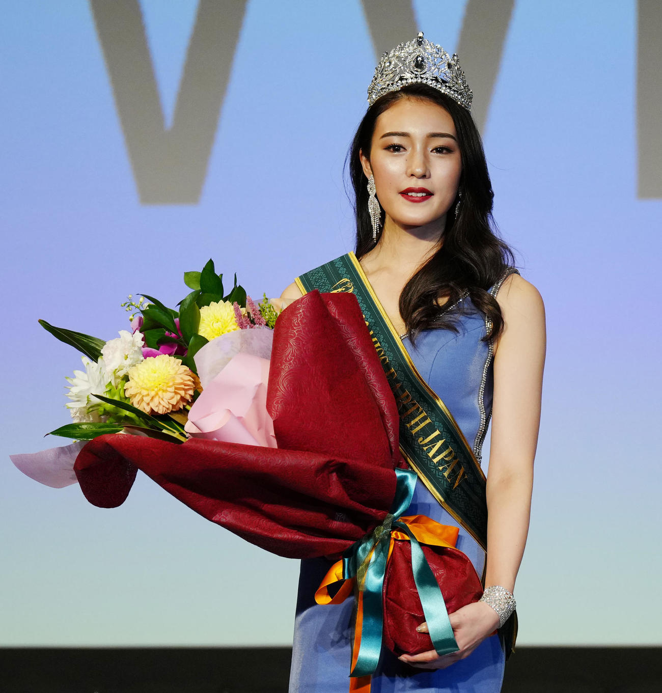 「2022ミス・アース・ジャパン」でグランプリに輝いたミス埼玉の松本真映さん（撮影・江口和貴）