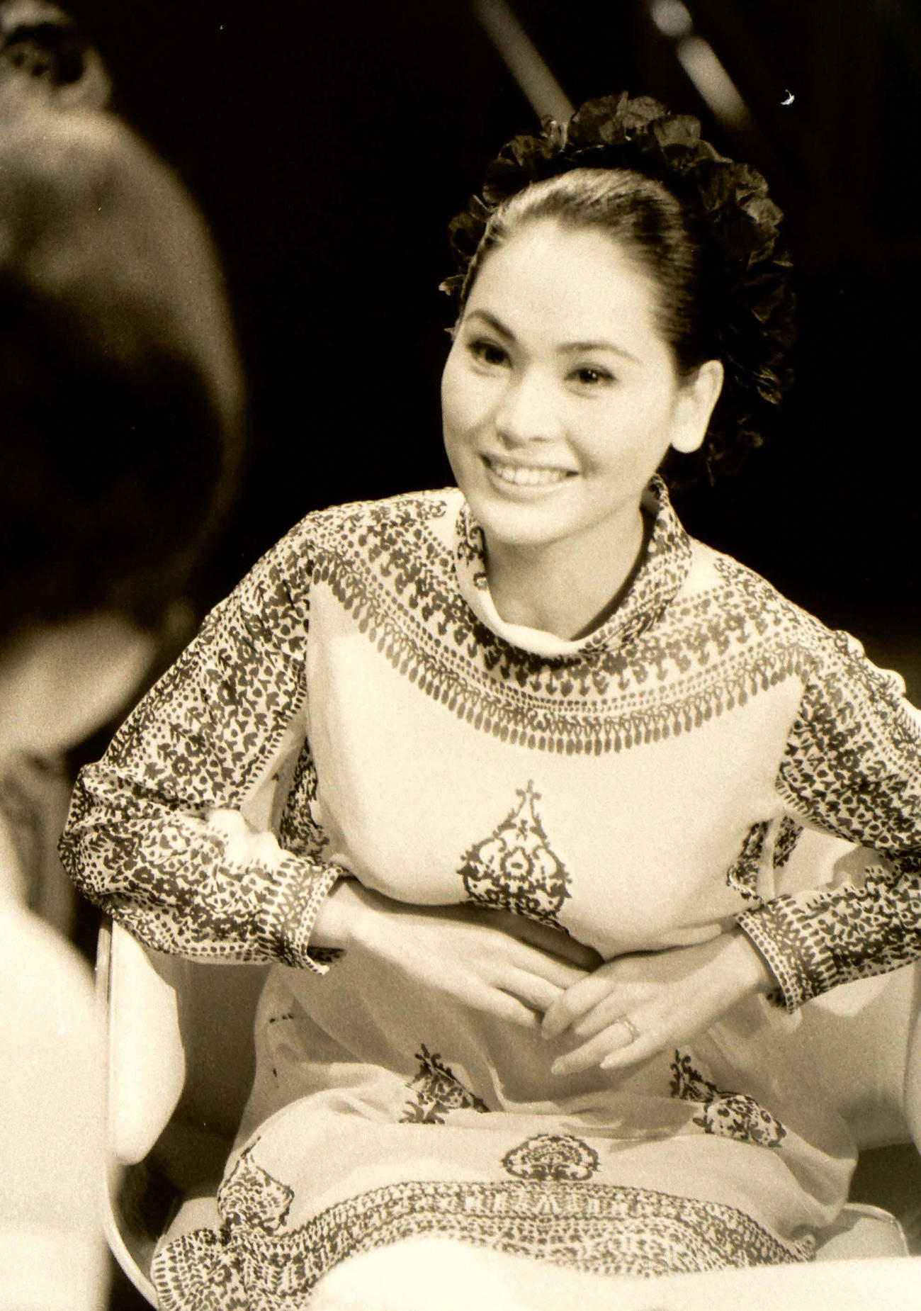 フジテレビ系「スター千一夜」に出演したデヴィ夫人（1967年撮影）