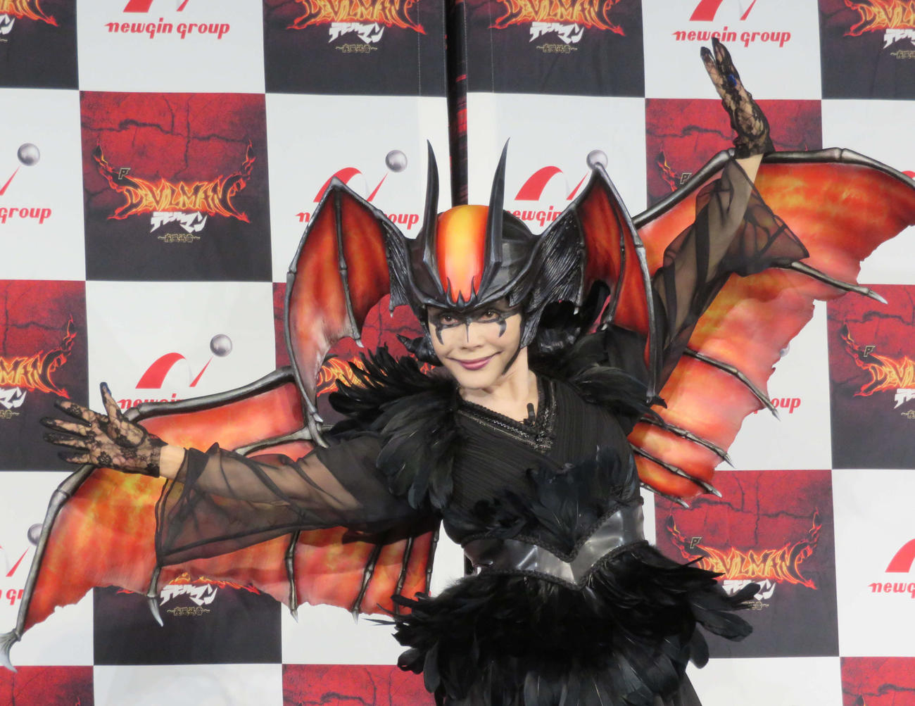 「Pデビルマン～疾風迅雷～」新機種発表会に出席したデヴィ夫人（2021年7月14日撮影）