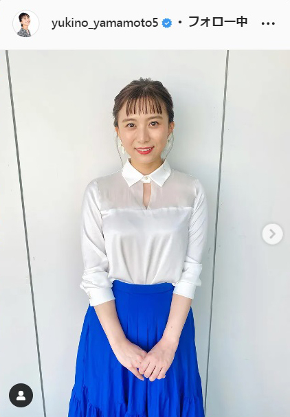 テレ朝山本雪乃アナのインスタグラムより