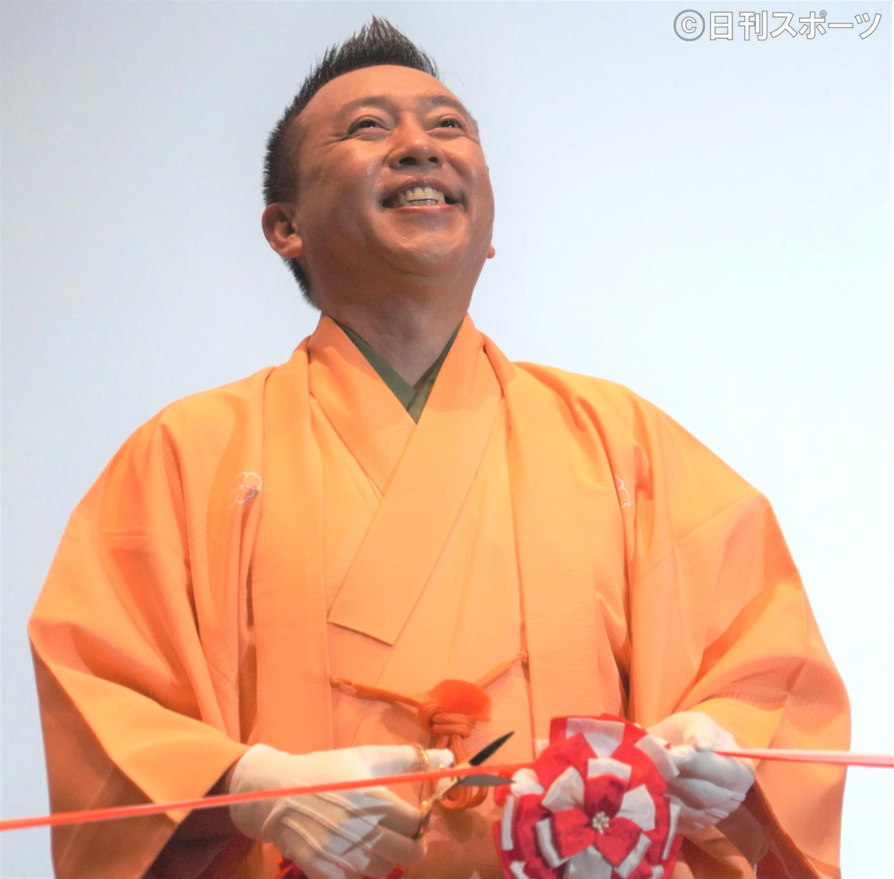 ユナイテッド・シネマ　ウニクス秩父のオープニングテープカットセレモニーに出席した林家たい平（撮影・佐藤成）