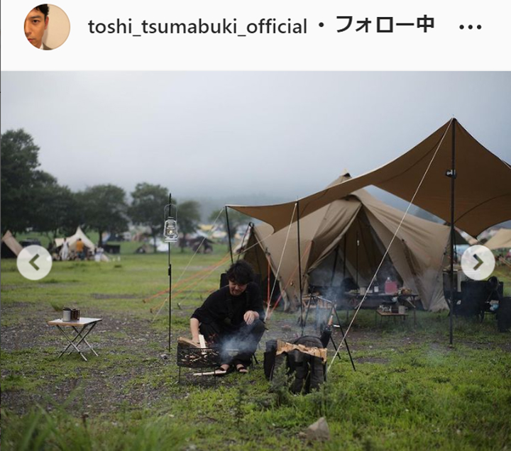 キャンプを楽しむ妻夫木聡の兄妻夫木晋也（妻夫木聡のインスタグラムより）