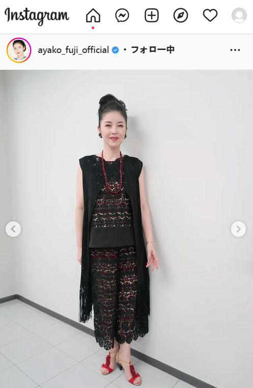 藤あや子のインスタグラムより