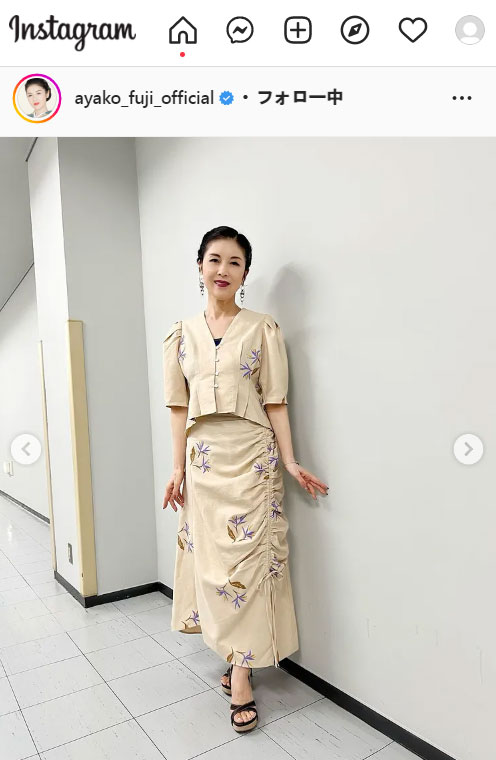 藤あや子のインスタグラムより