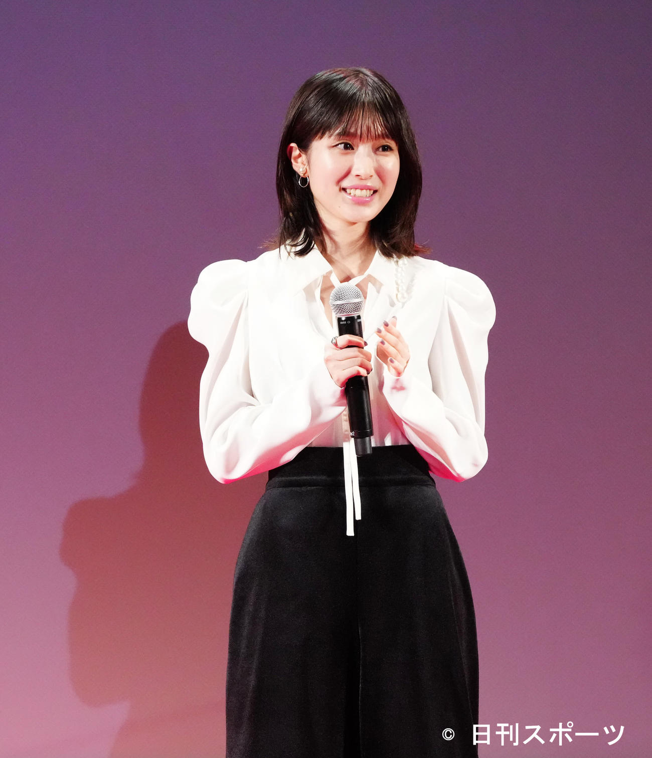 映画祭「TikTok TOHO Film Festival 2022」授賞式に臨んだ福本莉子（撮影・江口和貴）