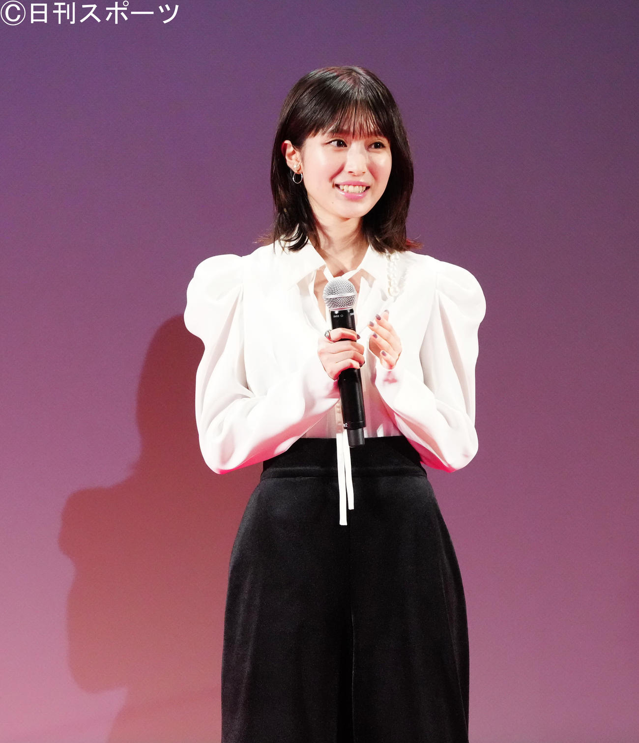 映画祭「TikTok TOHO Film Festival 2022」授賞式に臨んだ福本莉子（撮影・江口和貴）